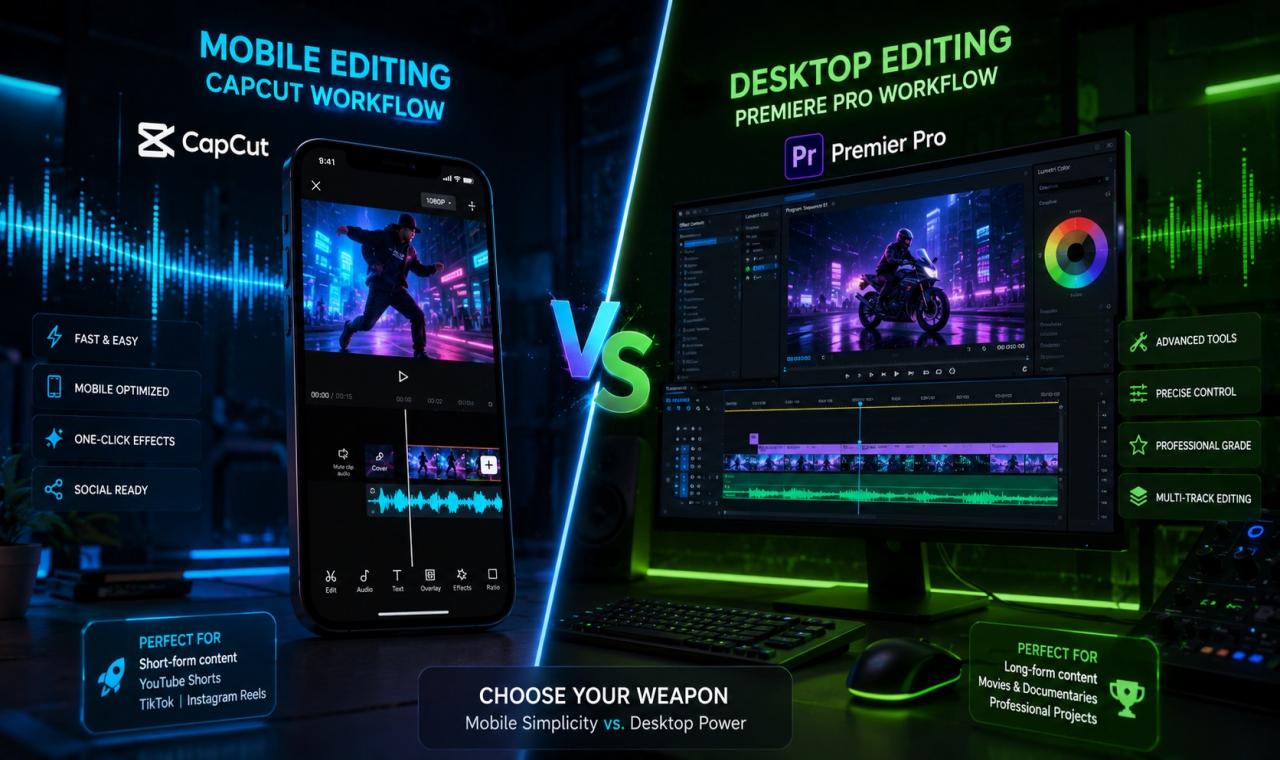 CapCut vs. Premiere Pro for Short-Form Video Editors: Audio Workflow Compared